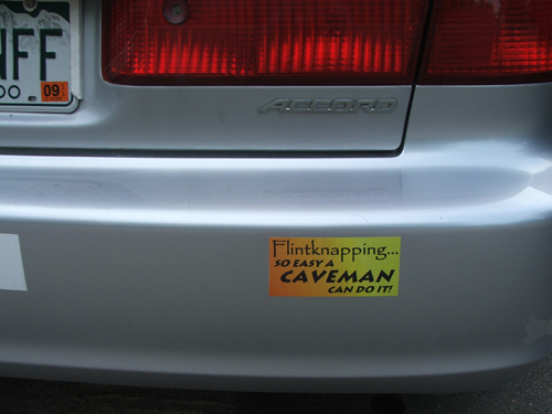 The bumper sticker on Bob's car says it all!